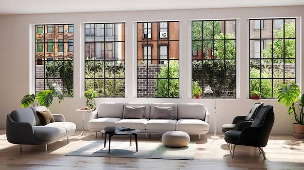 Jak umeblować salon z dwoma oknami aby zyskać przestrzeń i światło